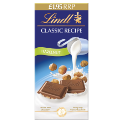 Lindt Classic Recipe Hazlenut Price Mark £1.95