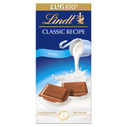 Lindt Classic Recipe Milk Price Mark £1.95