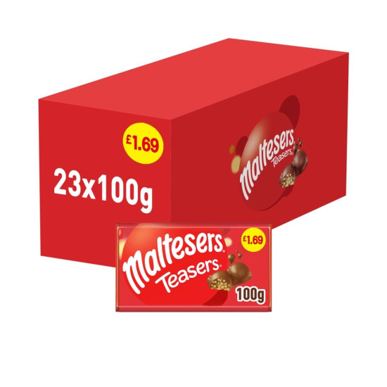 Malteser Teasers Milk Chocolate & Honeycomb Block Bar 100g PMP 1.69