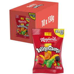 Maynards Bassetts Winegums £1.25 10 X 130g
