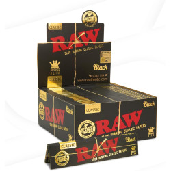 Raw Black King Size Slim Classic Rolling Papers 50pack