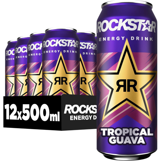 Rockstar energy drink Tropical guava 12x500ml