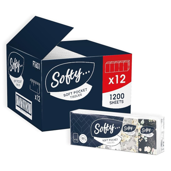 Softy Pocket Tissues Full Carton 12 Pack