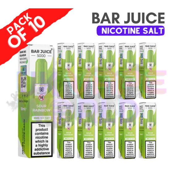 Sour Rainbow  Nic Salt E-Liquid by Bar Juice 5000 10ml-20mg Sour Rainbow  Nic Salt E-Liquid by Bar Juice 5000 10ml-20mg