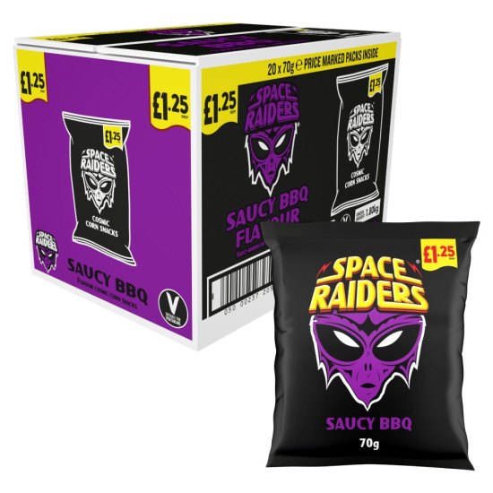 Space Raiders Saucy Bbq Flavour Price Marked £1.25 Space Raiders Saucy Bbq Flavour Price Marked £1.25
