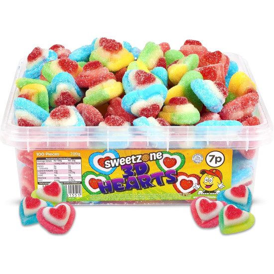 Sweet Zone Fizzy 3D Hearts(7p) 700g Tubs