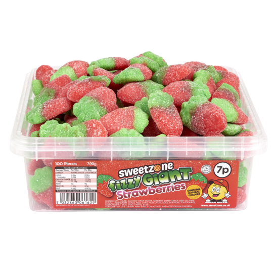 Sweet Zone Fizzy Giant Strawberries(7p) 700g Bags