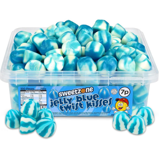 Sweet Zone Jelly Blue Twist Kisses(7p) 700g Tube