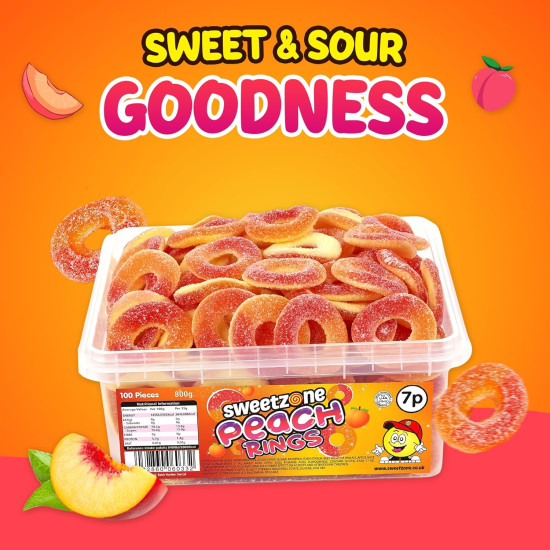 Sweet Zone Peach Rings(7p) 800g Tibs