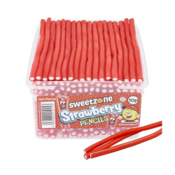 Sweet Zone Strawberry Pencils(10p) 1100g Tubs