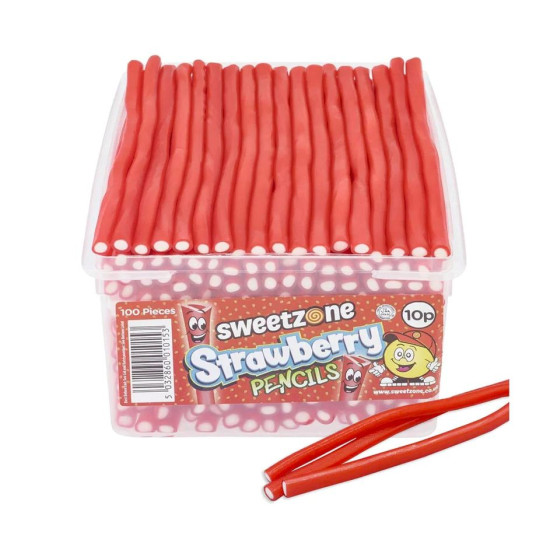 Sweet Zone Strawberry Pencils(10p) 1100g Tubs