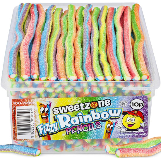 Sweetzone Fizzy Rainbow Pencils (10p) Tubs