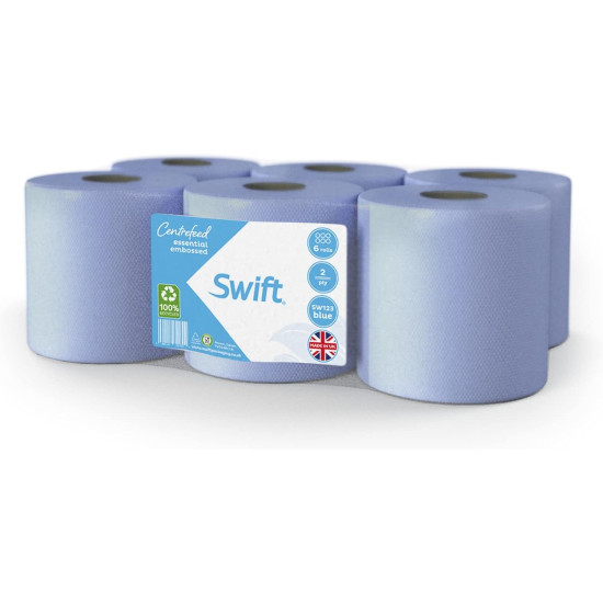 Swift Blue Centrefeed Rolls (QTY 6)