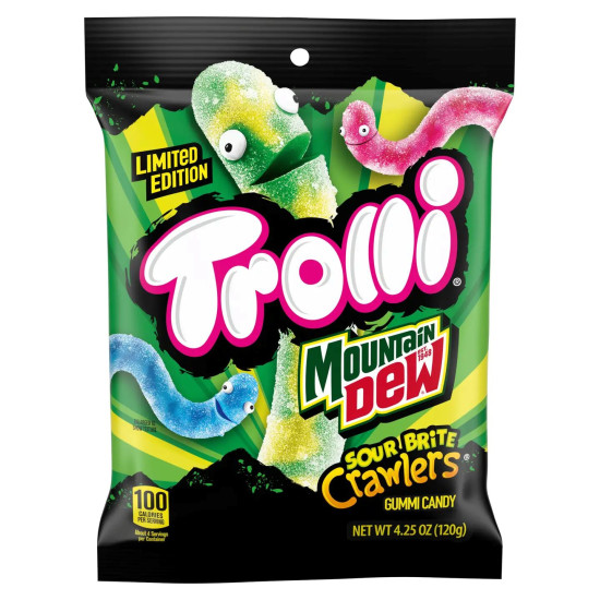 Trolli Prg Bag Sour Mountain Dew Crawlers 4.25oz-12CT