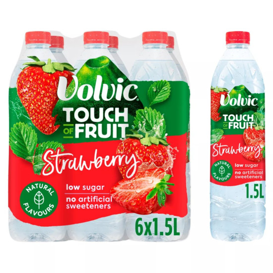 Volvic Touch of Strawberry 1.5Ltr  Volvic Touch of Strawberry 1.5Ltr
