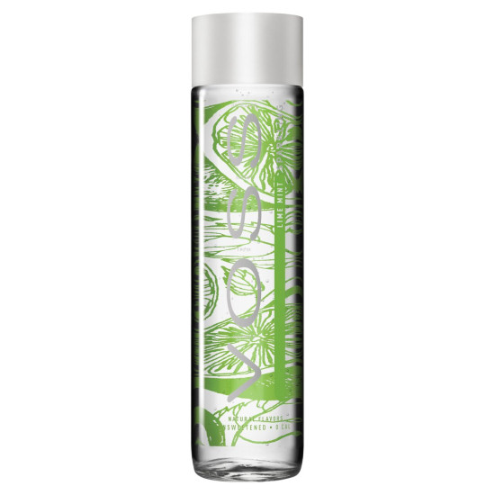 Voss Lime Mint Flavour Sparkling Water Glass Bottles 375ml -12 Pack