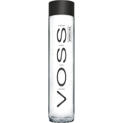 Voss Sparkling Glass Water Bottles 800ml -12 Pack