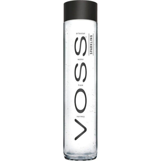 Voss Sparkling Glass Water Bottles 800ml -12 Pack Voss Sparkling Glass Water Bottles 800ml -12 Pack