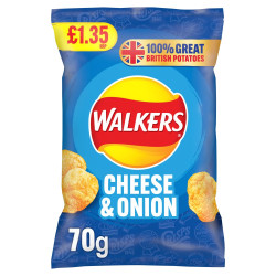 Walkers Cheese and Onion 18x70g Price Marked £1.35 