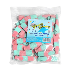Yummy Gummy Giant Fizzy Blue Bottle Tub 1000g