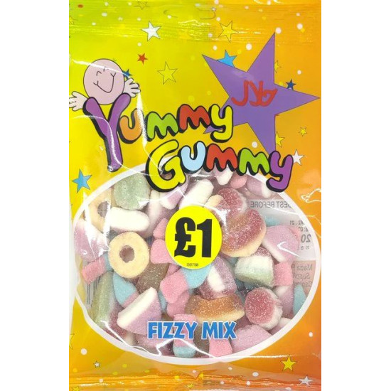 Yummy Gummy Jelly Fizzy Mix  Bags PMP £1 Yummy Gummy Jelly Fizzy Mix  Bags PMP £1