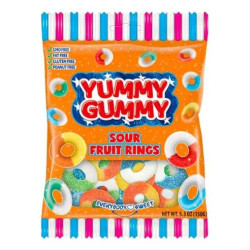 Yummy Gummy Sour Fruit Rings PMP £1