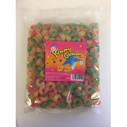 Yummy Gummy Fizzy Peach Rings 1kg Bag