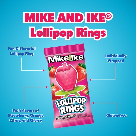 Mike & Ike Lollipop Rings 0.42oz (12g)