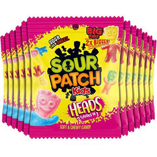 Sour Patch Kids Big Heads Peg Bag 5oz 141g - Case