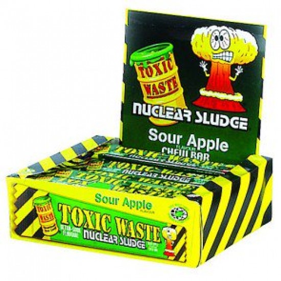 Toxic Waste Nuclear Sludge Chew Bar Sour Green Apple - 50CT