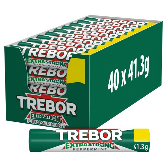 Trebor Extra Strong peppermint £0.60pm 40x41.3g