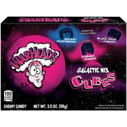 Warheads Galactic Mix Cubes Peg Bags 3.5oz (99g) - 12CT(Best Before:09/2025)
