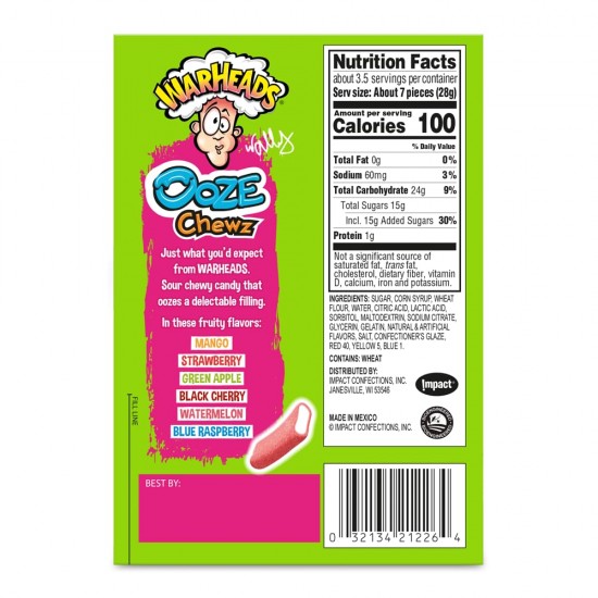 Warheads Ooze Chewz 99g Theater Box